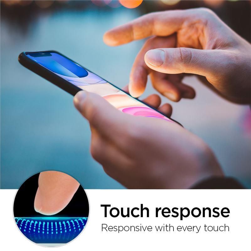 Protective glass Spigen Spigen ALM Glass FC Tempered Glass for iPhone 11 / XR - Black