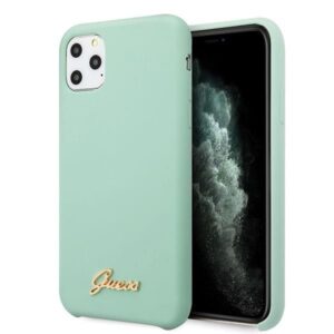 Aizmugurējais vāciņš Guess  Guess GUHCN65LSLMGG iPhone 11 Pro Max green/green hard case Silicone Vintage Gold Logo