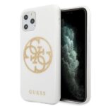 Tagakaaned Guess  Guess GUHCN65TPUWHGLG iPhone 11 Pro Max white/white hard case Glitter 4G Circle Logo
