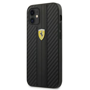 Aizmugurējais vāciņš Ferrari  Ferrari FESNECHCP12SBK iPhone 12 mini 5.4" black/black hardcase On Track PU Carbon