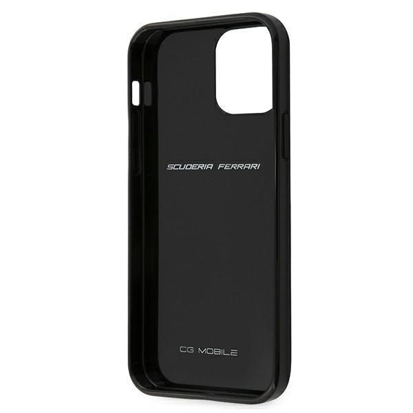 Back panel cover Ferrari Ferrari FERCAHCP12SBK iPhone 12 mini 5.4" black/black hardcase On Track Real Carbon