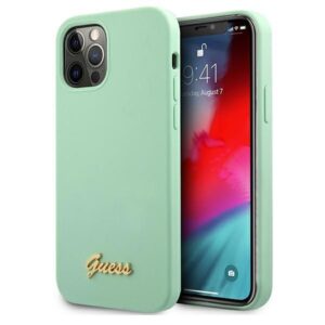Aizmugurējais vāciņš Guess  Guess GUHCP12MLSLMGGN iPhone 12/12 Pro 6.1" green/green hardcase Metal Logo Script 