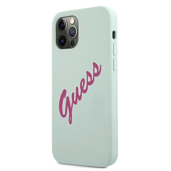 Back panel cover Guess Guess GUHCP12MLSVSBF iPhone 12/12 Pro 6.1" blue fuchsia/blue fuschia hardcase Silicone Vintage