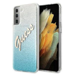 Nugarėlės dėklai Guess  Guess GUHCS21MPCUGLSBL S21+ G996 blue/blue hardcase Glitter Gradient Script