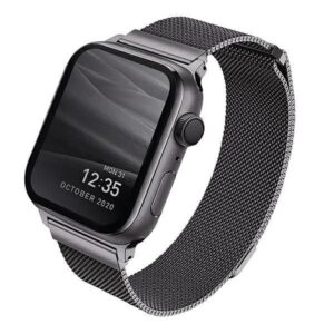 Nugarėlės dėklai UNIQ  Uniq Dante Stainless Steel strap for Apple Watch 1/2/3/4/5/6/7/8/SE/SE2 38/40/41mm - graphite 