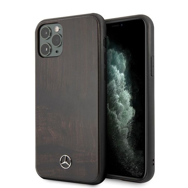 Tagakaaned Mercedes-Benz Mercedes Wood Line Rosewood case for iPhone 11 Pro - brown