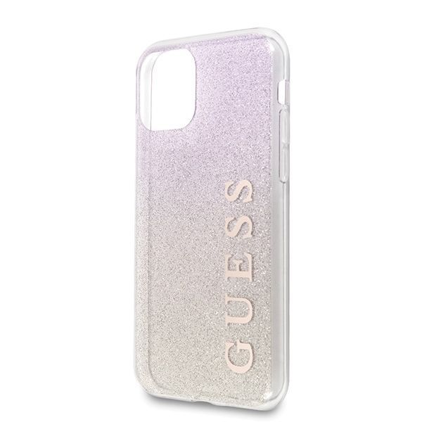 Back panel cover Guess Guess GUHCN65PCUGLGPI iPhone 11 Pro Max rose gold/gold pink hard case Gradient Glitter