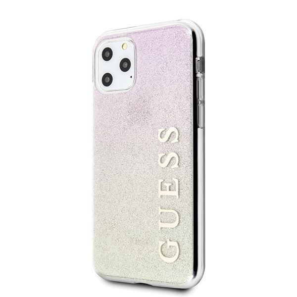 Back panel cover Guess Guess GUHCN65PCUGLGPI iPhone 11 Pro Max rose gold/gold pink hard case Gradient Glitter