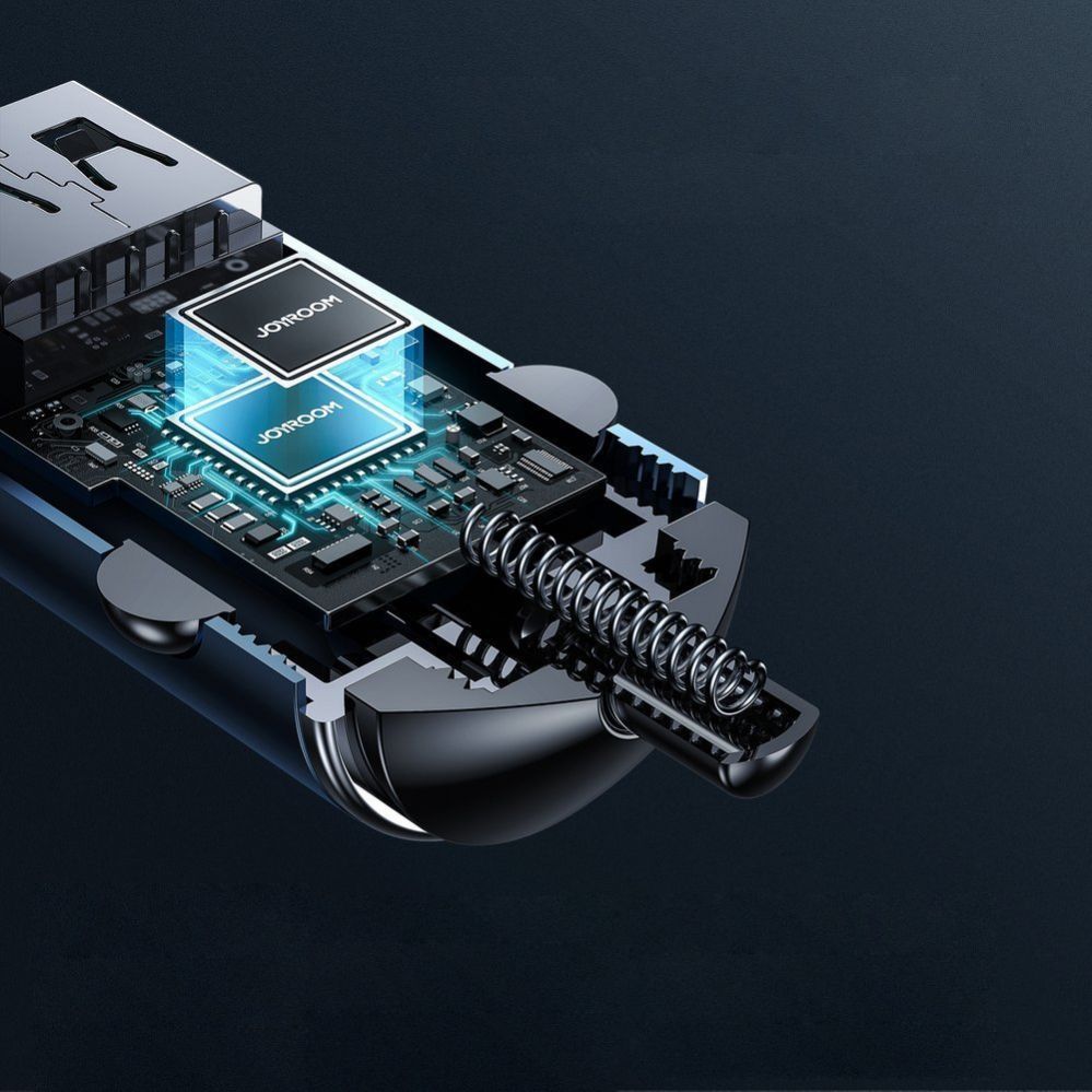 Adaptrid Joyroom Joyroom fast car charger USB Type C / USB 45 W 5 A Power Delivery Quick Charge 3.0 AFC SCP gray (C-A35)