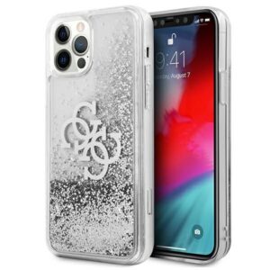 Aizmugurējais vāciņš Guess  Guess GUHCP12LLG4GSI iPhone 12 Pro Max 6.7" silver/silver hardcase 4G Big Liquid Glitter 