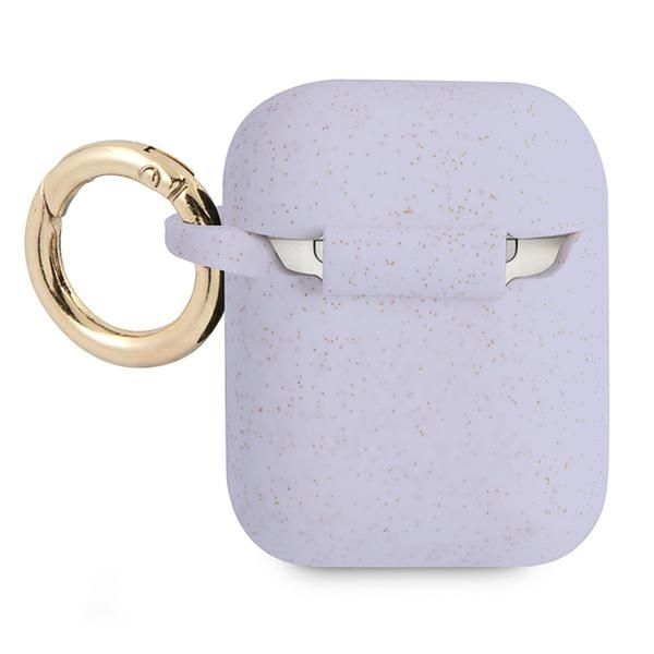 Aizmugurējais vāciņš Guess Guess GUA2SGGEU AirPods cover purple/purple Silicone Glitter