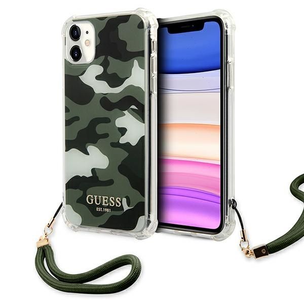 Back panel cover Guess Guess GUHCN61KSARKA iPhone 11 6.1" / Xr green/khaki hardcase Camo Collection