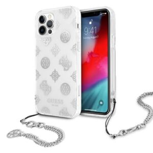 Aizmugurējais vāciņš Guess  Guess GUHCP12LKSPESI iPhone 12 Pro Max 6.7" silver/silver hardcase Peony Chain Collection 