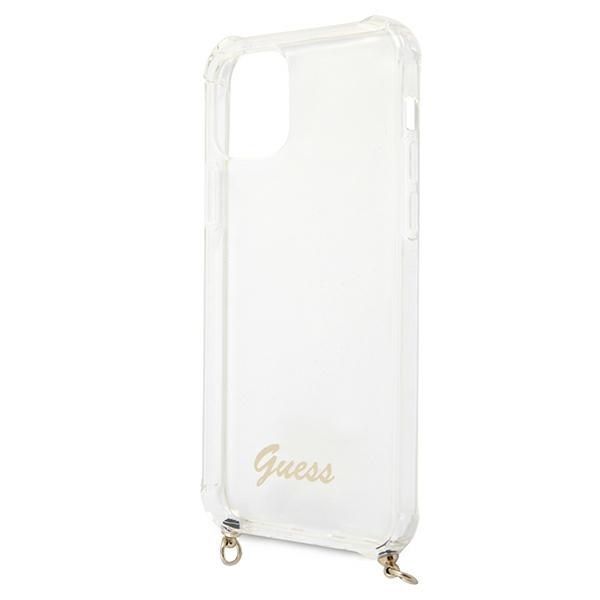 Back panel cover Guess Guess GUHCP12MKC4GSGO iPhone 12/12 Pro 6.1" Transparent hard case 4G Gold Chain