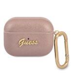 Aizmugurējais vāciņš Guess  Guess GUAPSASMP AirPods Pro cover pink/pink Saffiano Script Metal Collection 