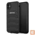Tagakaaned Mercedes-Benz  AMG AMHCN61GSEBK iPhone 11 6.1 "black / black hardcase Leather Debossed Lines 