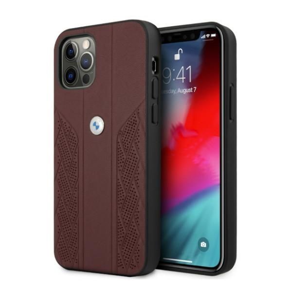 Tagakaaned BMW Etui BMW BMHCP12LRSPPR iPhone 12 Pro Max 6,7" czerwony/red hardcase Leather Curve Perforate