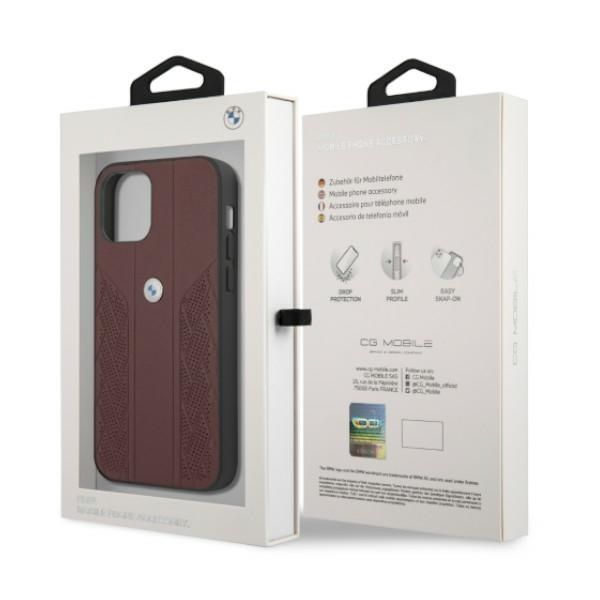 Tagakaaned BMW Etui BMW BMHCP12LRSPPR iPhone 12 Pro Max 6,7" czerwony/red hardcase Leather Curve Perforate