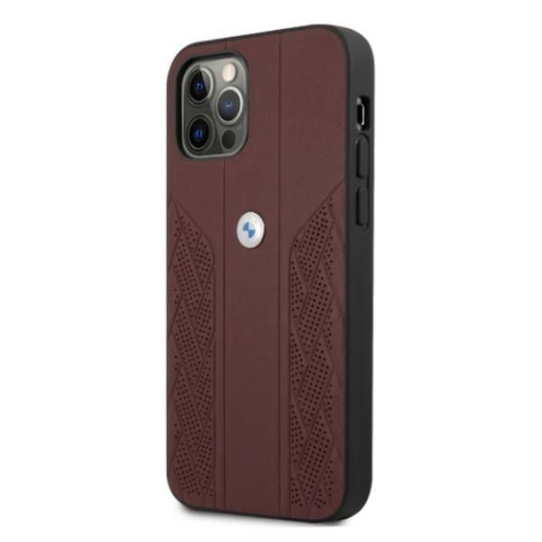 Tagakaaned BMW Etui BMW BMHCP12LRSPPR iPhone 12 Pro Max 6,7" czerwony/red hardcase Leather Curve Perforate