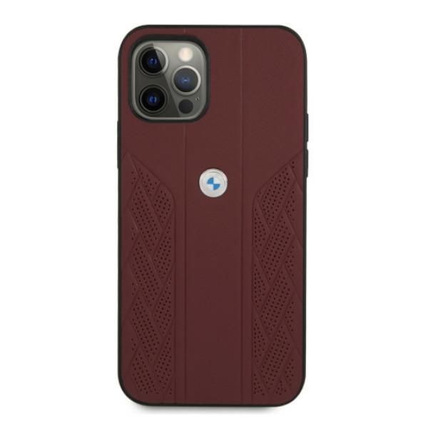 Tagakaaned BMW Etui BMW BMHCP12LRSPPR iPhone 12 Pro Max 6,7" czerwony/red hardcase Leather Curve Perforate