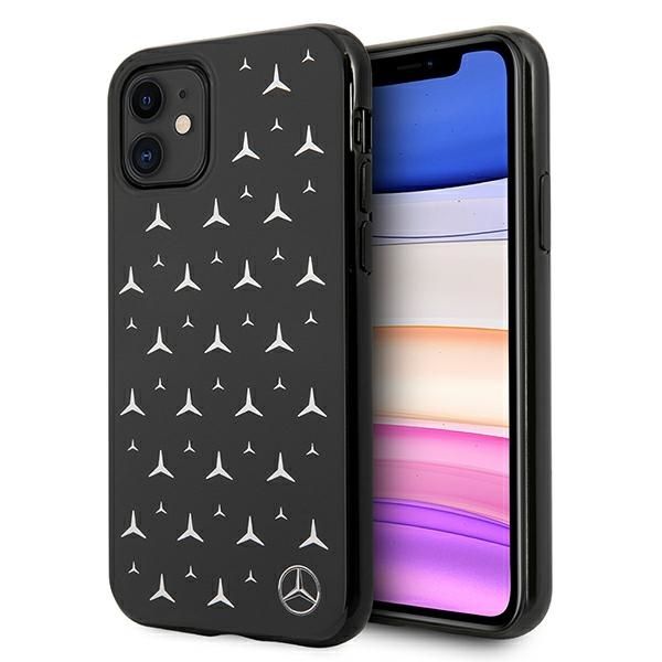 Tagakaaned Mercedes-Benz Mercedes Silver Stars Pattern Case for iPhone 11 / Xr - Black