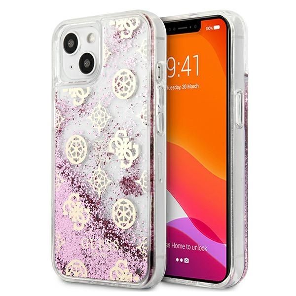 Aizmugurējais vāciņš Guess Guess GUHCP13SLGPEPI iPhone 13 mini 5.4" pink/pink hardcase Peony Liquid Glitter
