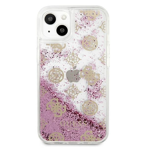 Aizmugurējais vāciņš Guess Guess GUHCP13SLGPEPI iPhone 13 mini 5.4" pink/pink hardcase Peony Liquid Glitter
