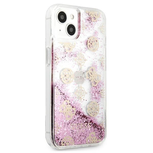 Aizmugurējais vāciņš Guess Guess GUHCP13SLGPEPI iPhone 13 mini 5.4" pink/pink hardcase Peony Liquid Glitter