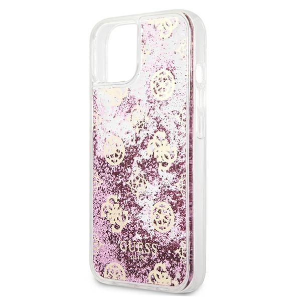 Aizmugurējais vāciņš Guess Guess GUHCP13SLGPEPI iPhone 13 mini 5.4" pink/pink hardcase Peony Liquid Glitter