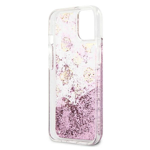 Aizmugurējais vāciņš Guess Guess GUHCP13SLGPEPI iPhone 13 mini 5.4" pink/pink hardcase Peony Liquid Glitter