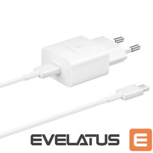 Adapteris Samsung  Samsung EP-T1510XWEGEU USB-C 15W PD AFC wall charger + USB-C cable - white