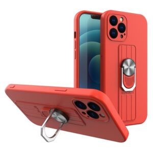 Nugarėlės dėklai Hurtel  Ring Case silicone case with a finger grip and base for Samsung Galaxy S21 FE red 