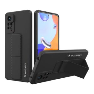 Aizmugurējais vāciņš Wozinsky  Wozinsky Kickstand Case Silicone Stand Cover for Xiaomi Redmi Note 11 Pro black 