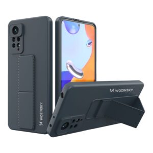 Aizmugurējais vāciņš Wozinsky  Wozinsky Kickstand Case Silicone Stand Cover for Xiaomi Redmi Note 11 Pro navy blue 