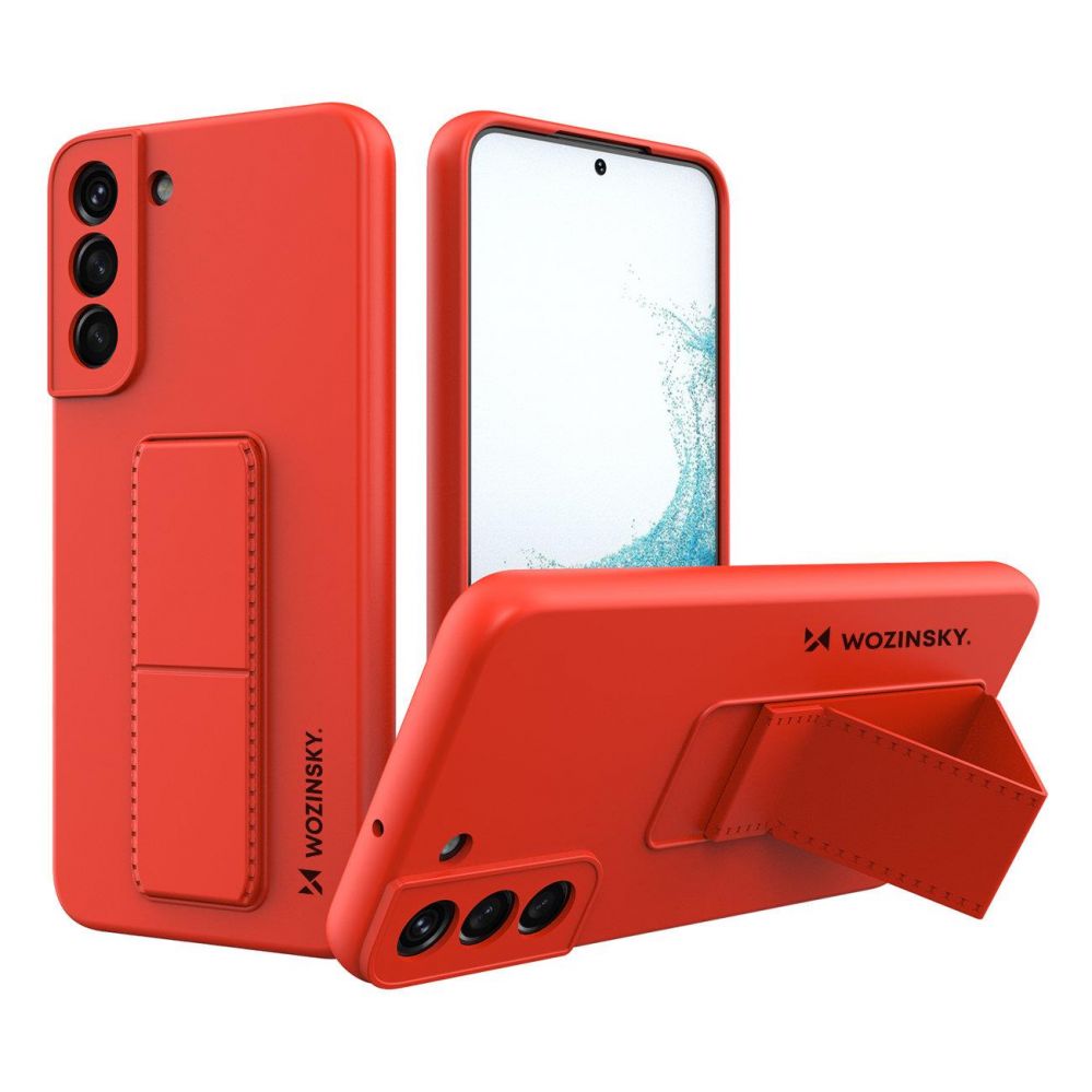 Back panel cover Wozinsky Wozinsky Kickstand Case silicone stand cover for Samsung Galaxy S22 + red