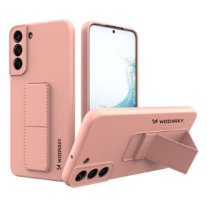 Nugarėlės dėklai Wozinsky - Wozinsky Kickstand Case Silicone Stand Cover for Samsung Galaxy S22 + Pink 