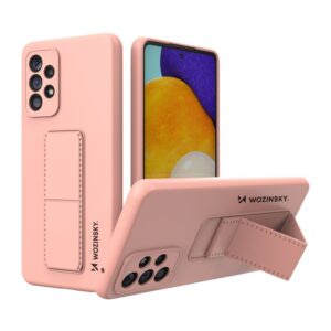 Aizmugurējais vāciņš Wozinsky  Wozinsky Kickstand Case Silicone Stand Cover for Samsung Galaxy A73 Pink 