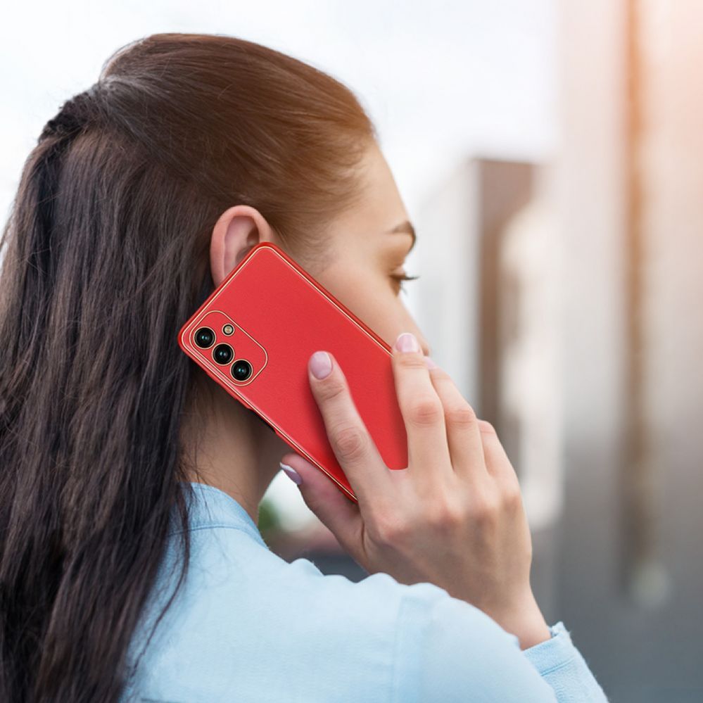 Back panel cover Dux Ducis Dux Ducis Yolo elegant cover made of ecological leather for Samsung Galaxy A13 5G red