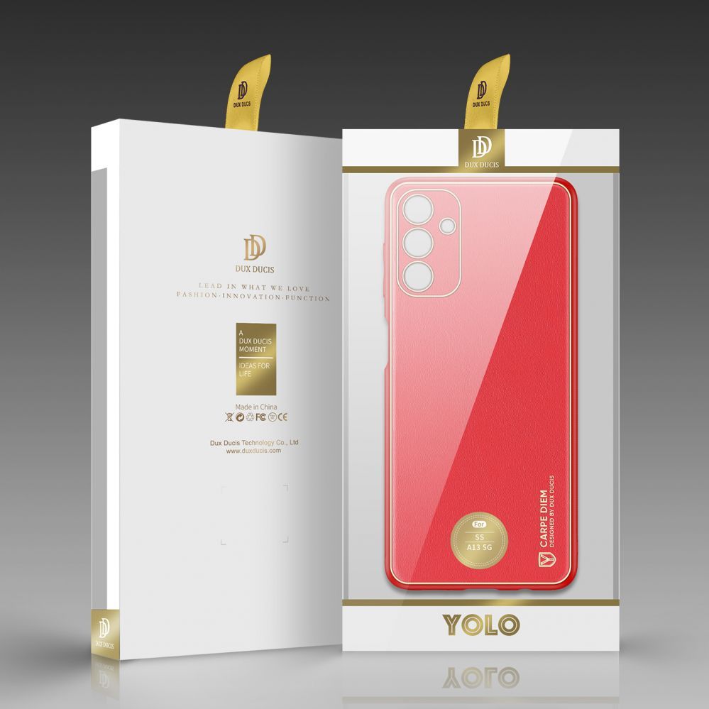 Back panel cover Dux Ducis Dux Ducis Yolo elegant cover made of ecological leather for Samsung Galaxy A13 5G red