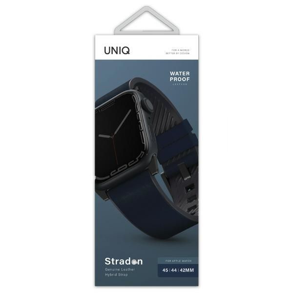 Other Phone Accessory UNIQ Uniq Straden Leather Hybrid Strap for Apple Watch 1/2/3/4/5/6/7/8/SE/SE2/Ultra 42/44/45/49mm - blue