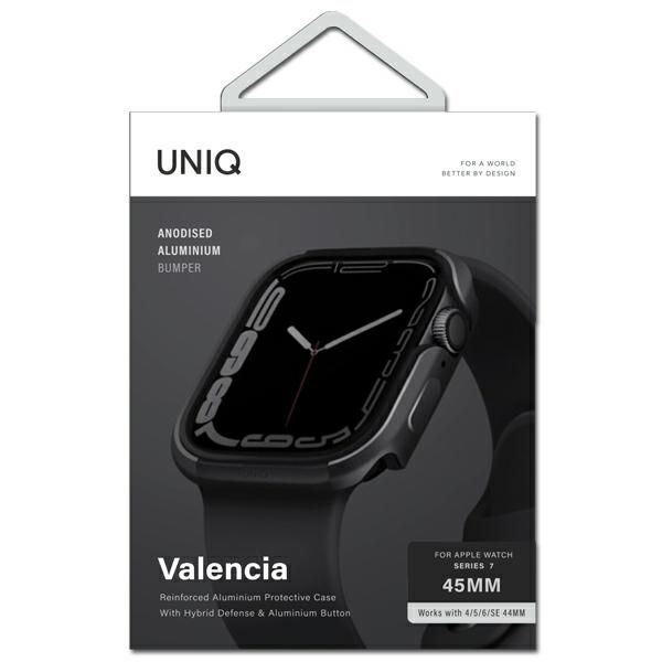 Back panel cover UNIQ Uniq case Valencia Apple Watch Series 4/5/6/7/8/SE/SE2 45/44mm. graphite/graphite