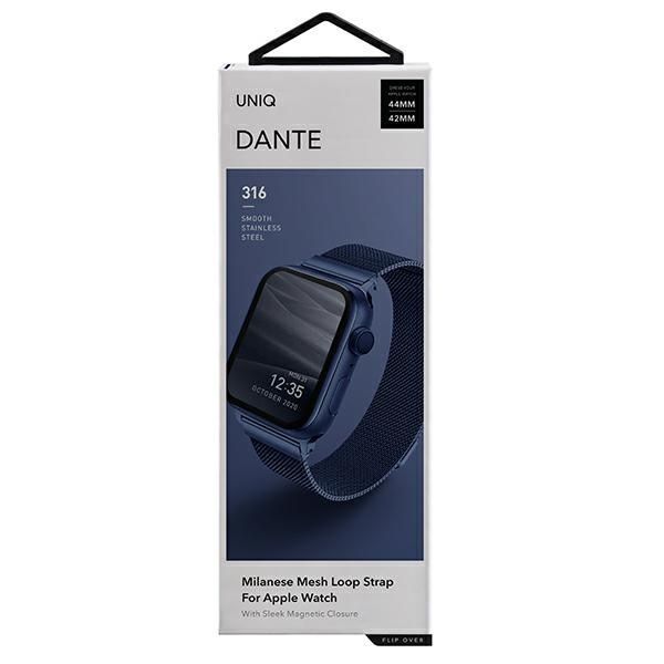 Tagakaaned UNIQ Uniq Dante Stainless Steel Strap for Apple Watch 1/2/3/4/5/6/7/8/SE/SE2 42/44/45mm - Blue
