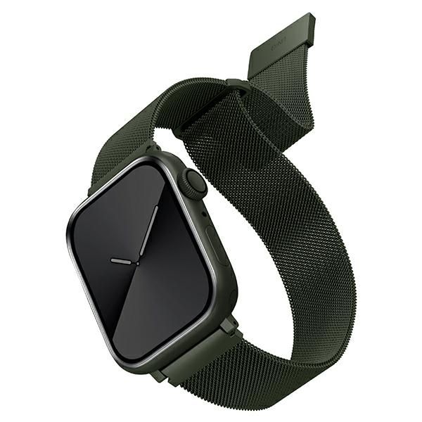 Back panel cover UNIQ Uniq Dante Stainless Steel strap for Apple Watch 1/2/3/4/5/6/7/8/SE/SE2 42/44/45mm - green