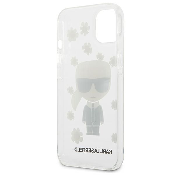 Back panel cover Karl Lagerfeld Karl Lagerfeld KLHCP13SHFLT iPhone 13 mini 5,4" przezroczysty/transparent Flower Ikonik Karl