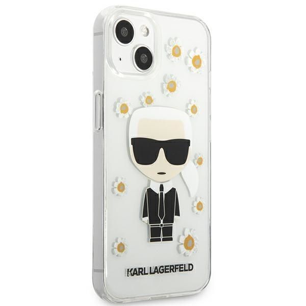 Back panel cover Karl Lagerfeld Karl Lagerfeld KLHCP13SHFLT iPhone 13 mini 5,4" przezroczysty/transparent Flower Ikonik Karl