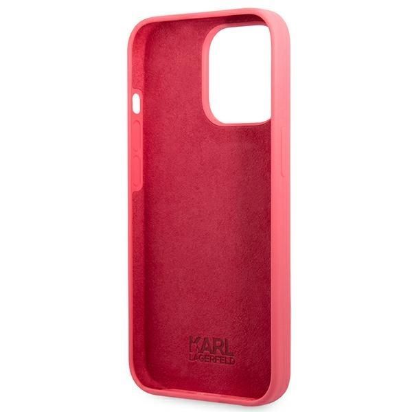 Back panel cover Karl Lagerfeld Karl Lagerfeld KLHCP13LSLMP1PI iPhone 13 Pro / 13 6,1" hardcase fuksja/fuchsia Silicone Plaque