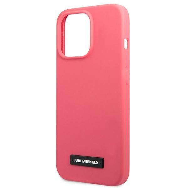 Back panel cover Karl Lagerfeld Karl Lagerfeld KLHCP13XSLMP1PI iPhone 13 Pro Max 6,7" hardcase fuksja/fuchsia Silicone Plaque