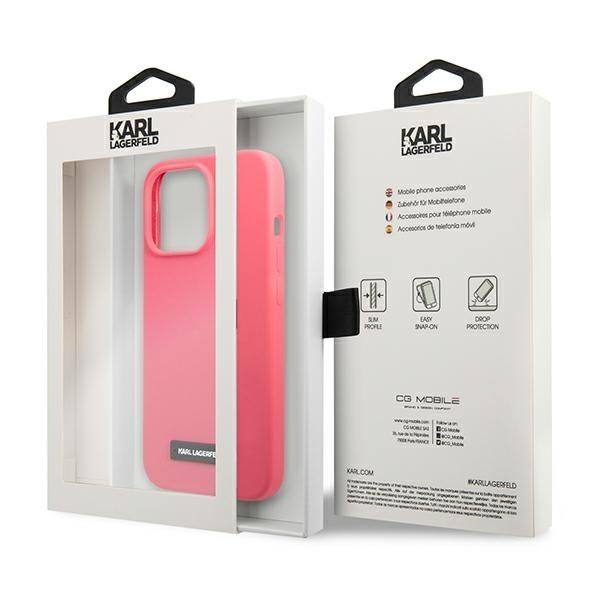 Back panel cover Karl Lagerfeld Karl Lagerfeld KLHCP13XSLMP1PI iPhone 13 Pro Max 6,7" hardcase fuksja/fuchsia Silicone Plaque