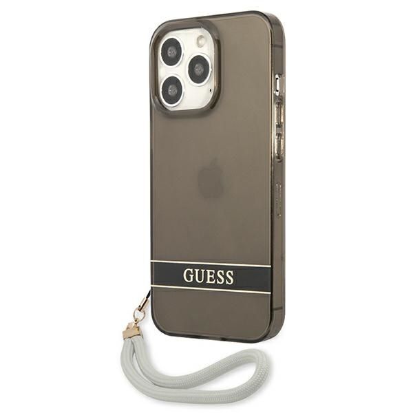 Aizmugurējais vāciņš Guess Guess GUHCP13LHTSGSK iPhone 13 Pro / 13 6.1" black/black hardcase Translucent Stap