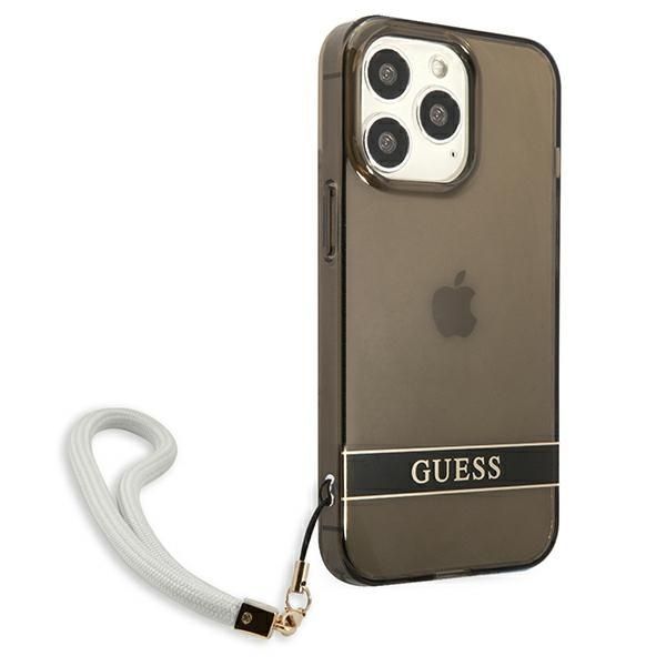 Aizmugurējais vāciņš Guess Guess GUHCP13LHTSGSK iPhone 13 Pro / 13 6.1" black/black hardcase Translucent Stap